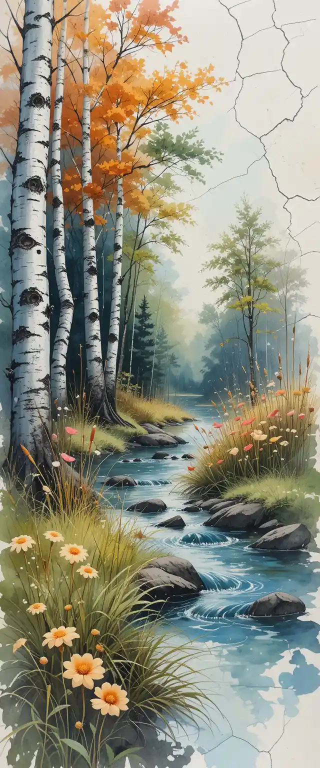 Watercolor sketch of a cracked stationery scene
