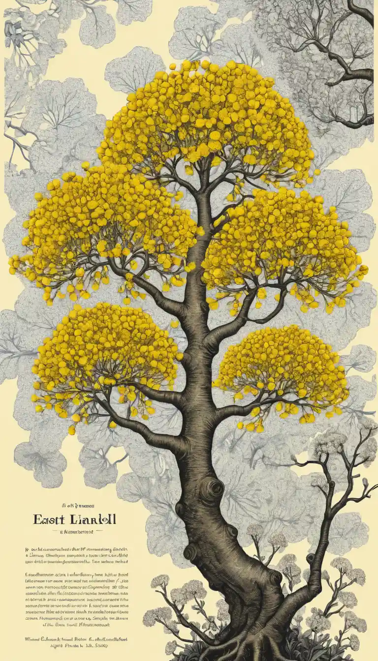 Graphic flyer with vector illustration of blooming linden flower