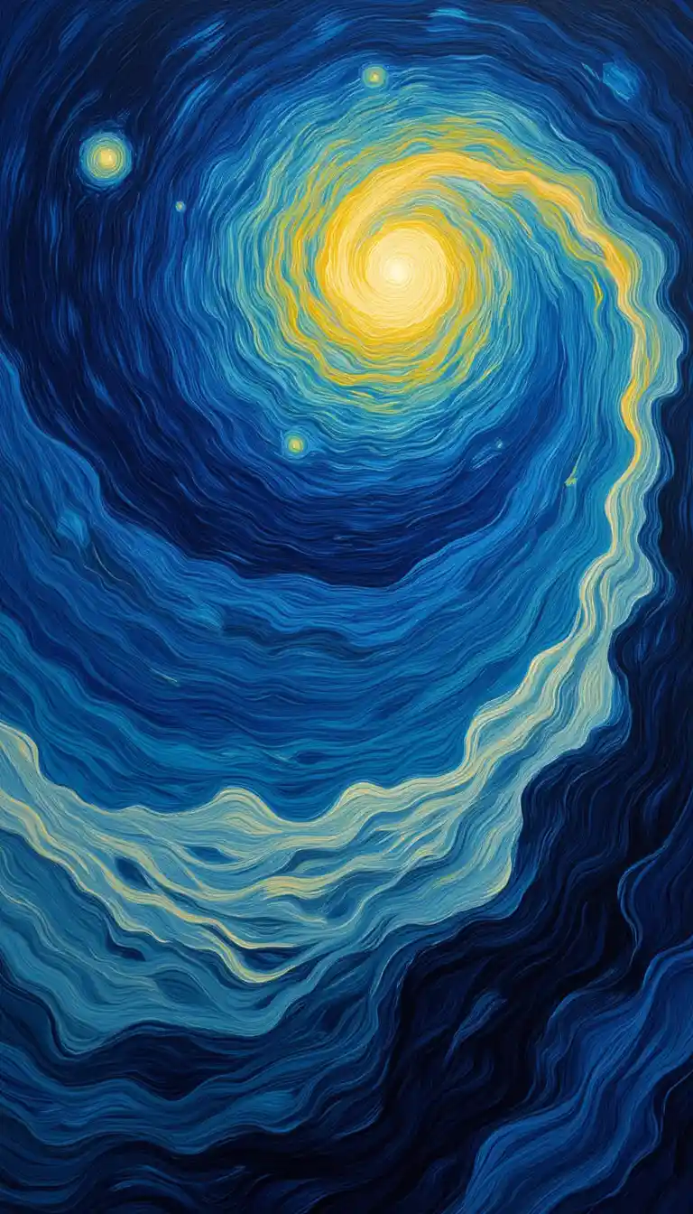 Surreal dreamlike spirals evoking a Freudian sense of falling