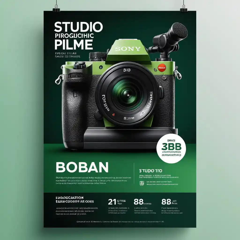 Zweisprachiges Studiozeit-Poster mit modernen Film-Icons