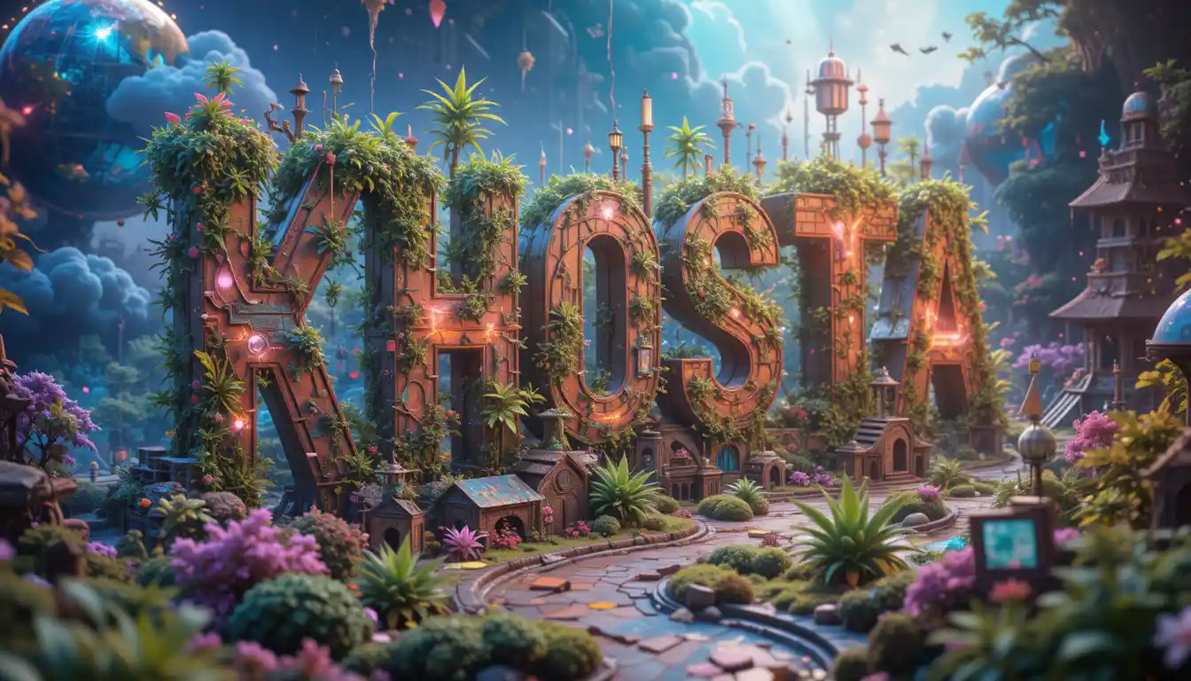 Surreal Fantasy Board Of Exploding 3D Khosta Letters