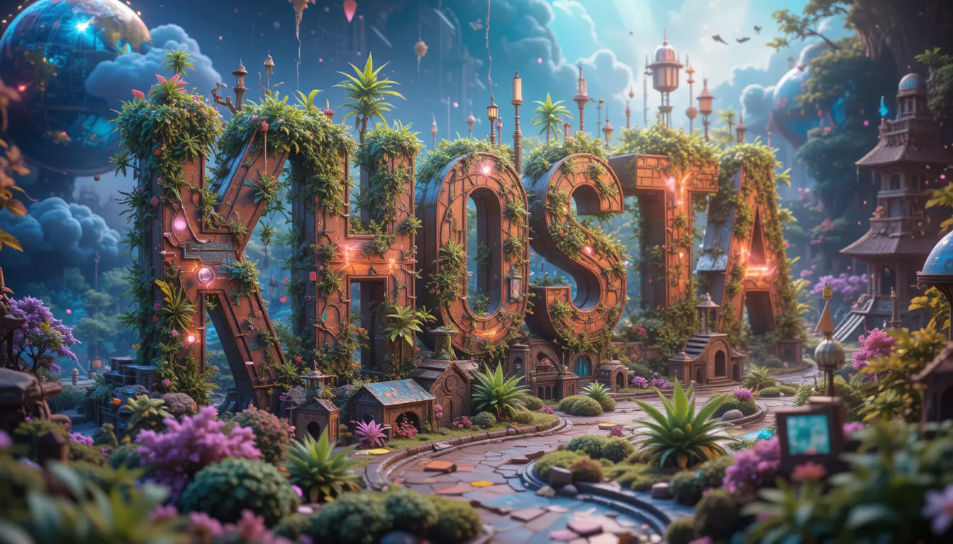 Surreal Fantasy Board Of Exploding 3D Khosta Letters