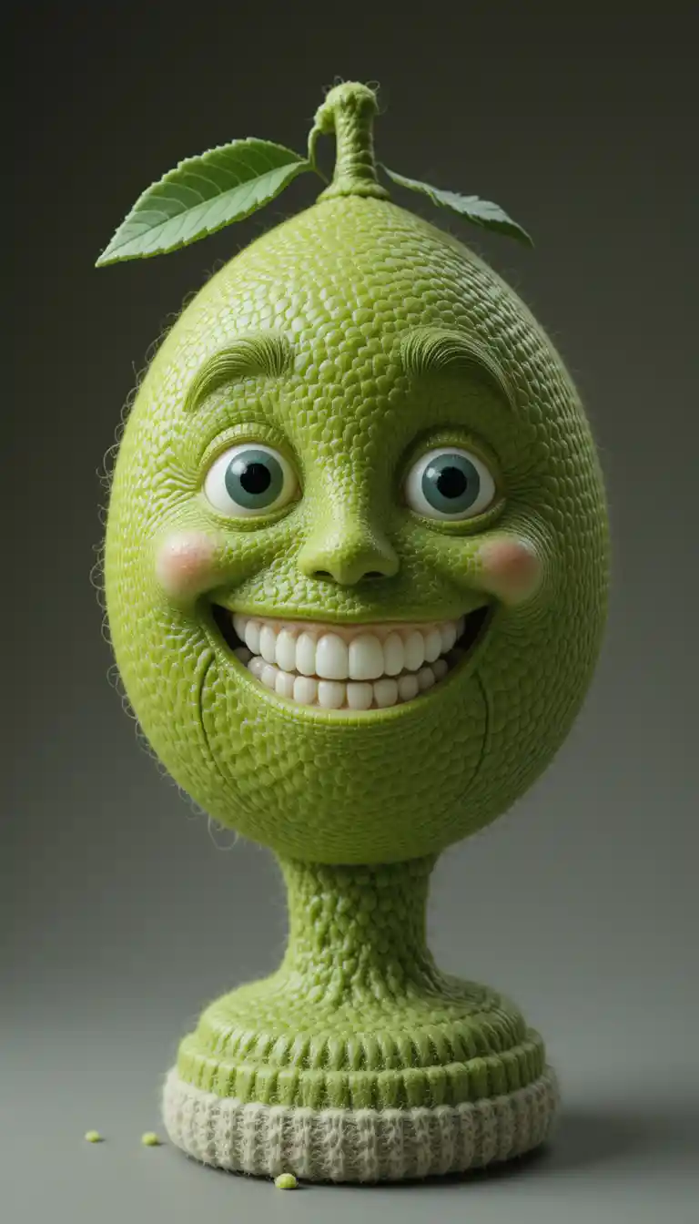 Smiling Green Lime Character In Detailed 3D Illustration