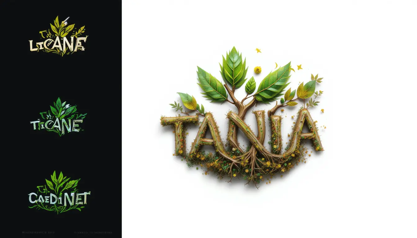 3d eco logo with organic leaves and natural shapes