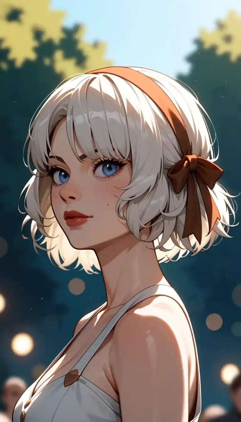 Low angle digital portrait of a detailed girl face