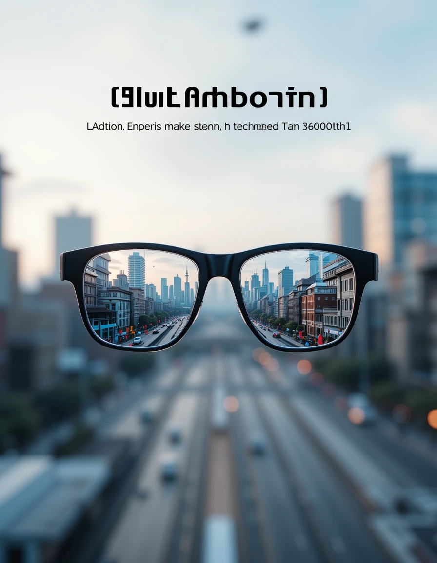 Gafas inteligentes que revelan una vista clara de la ciudad con múltiples funciones
