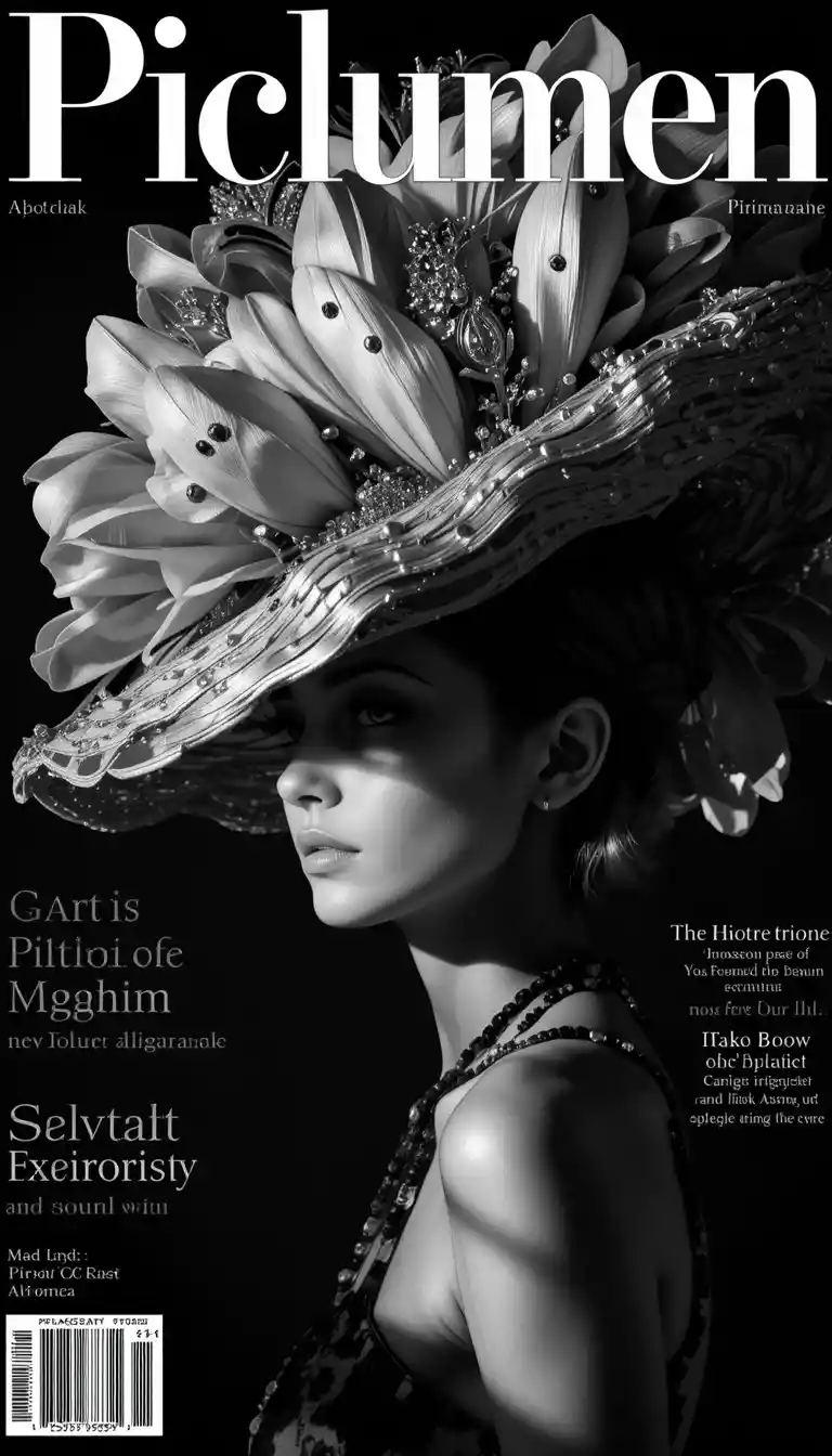 Dramatic black and white portrait of a woman in a hat