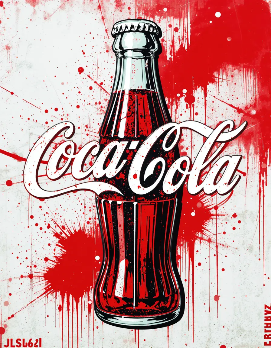 Pop art graffiti remix of a classic soda logo