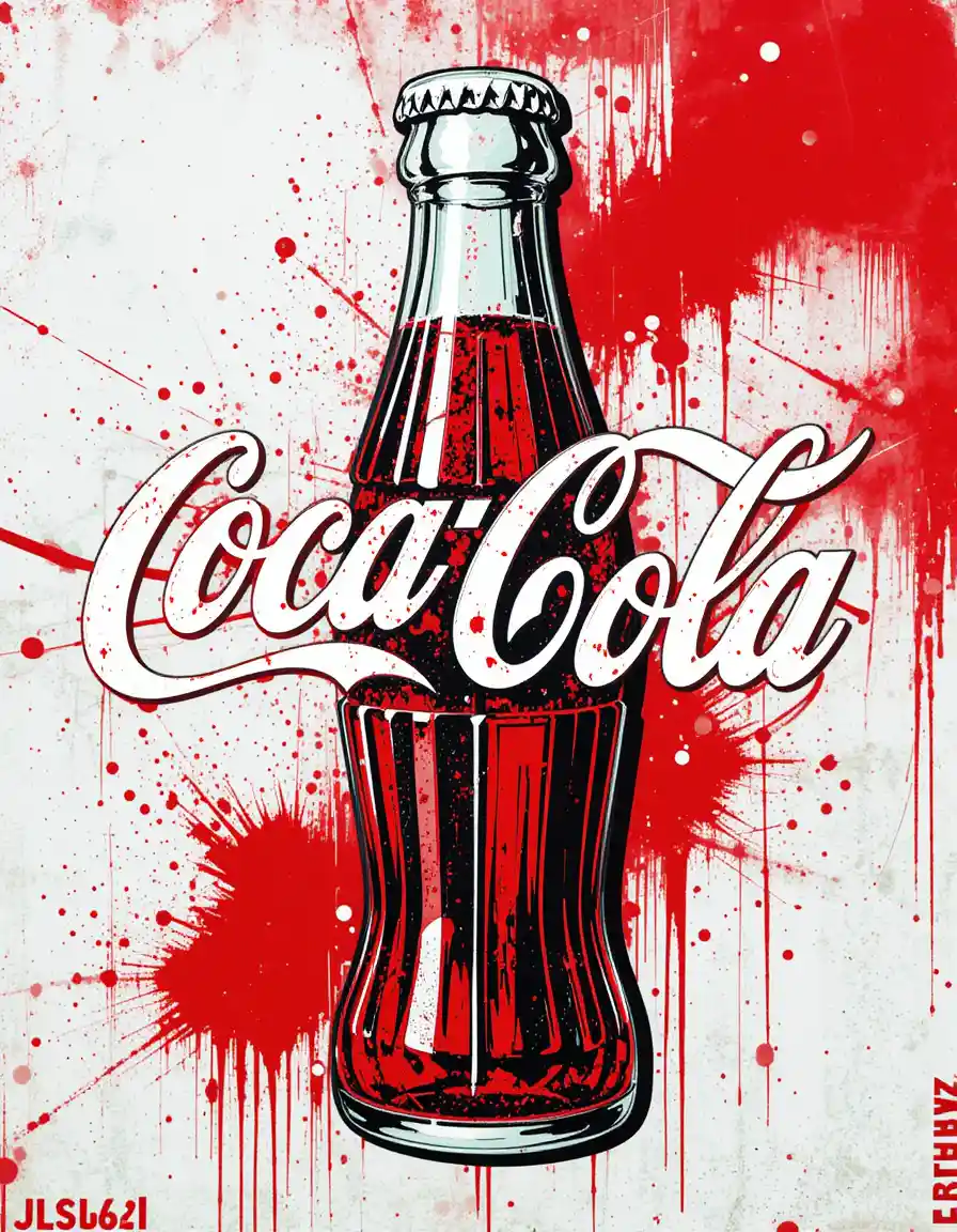Remix de grafiti pop art de un logotipo clásico de refresco