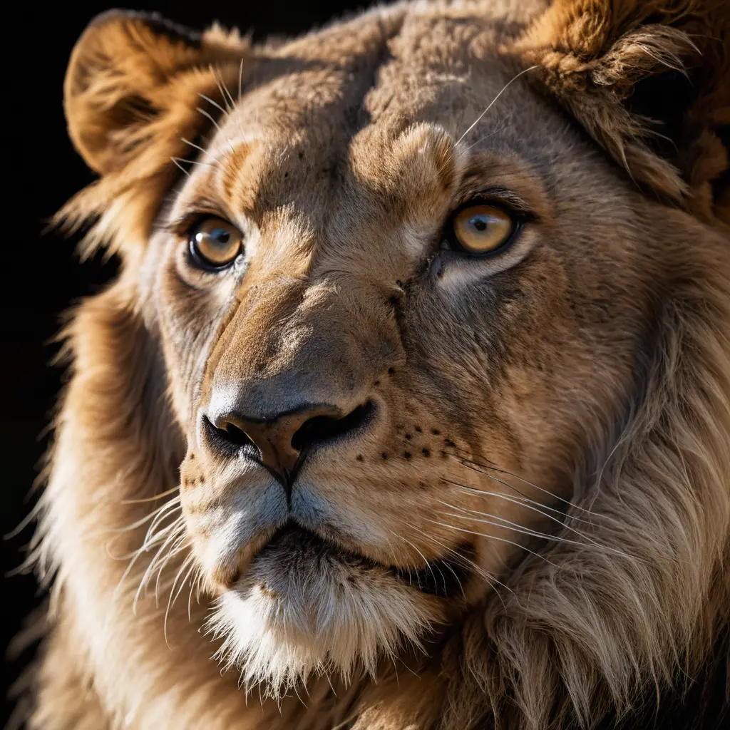 Close up animal portrait with dramatic expressive lighting