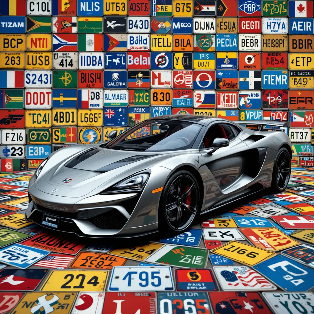 Futuristic sports car merged with motorcycle before license plates