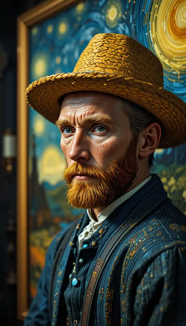 Cinematic van Gogh style painting with dramatic lighting