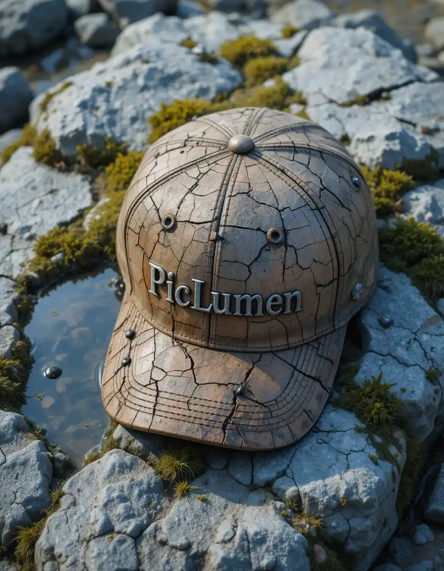 Weathered cap resting on a mossy rocky outcrop