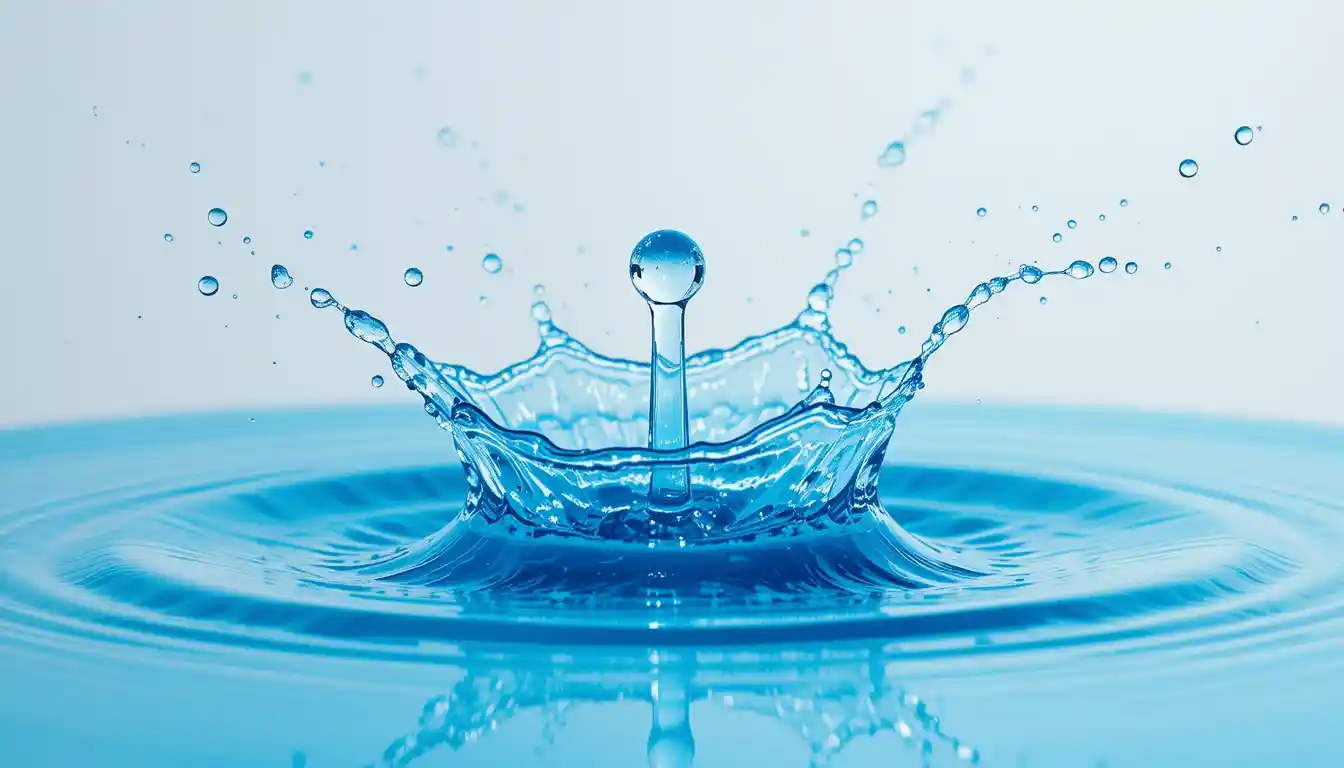 Nahaufnahme eines blauen Wassertropfen-Spritzers