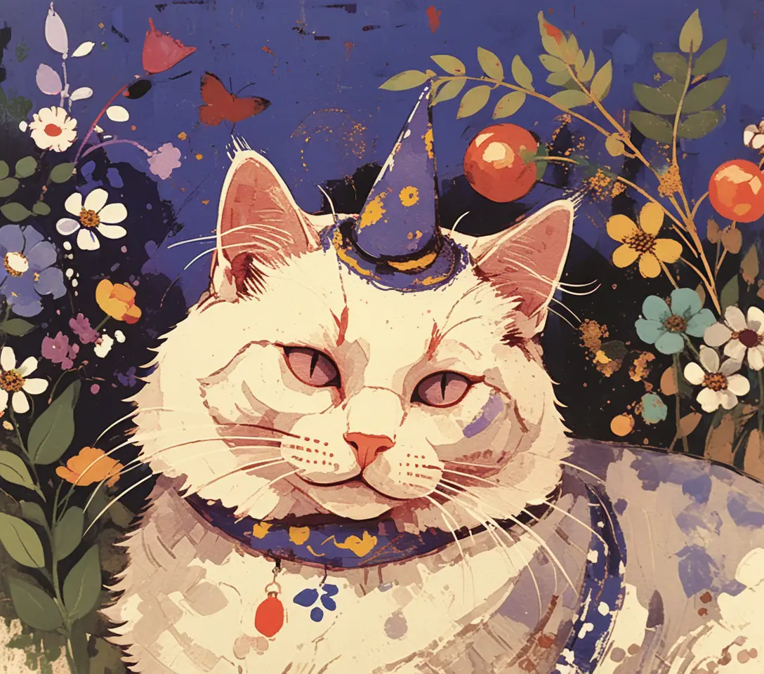 花冠をかぶったかわいいラグドール猫のポートレート