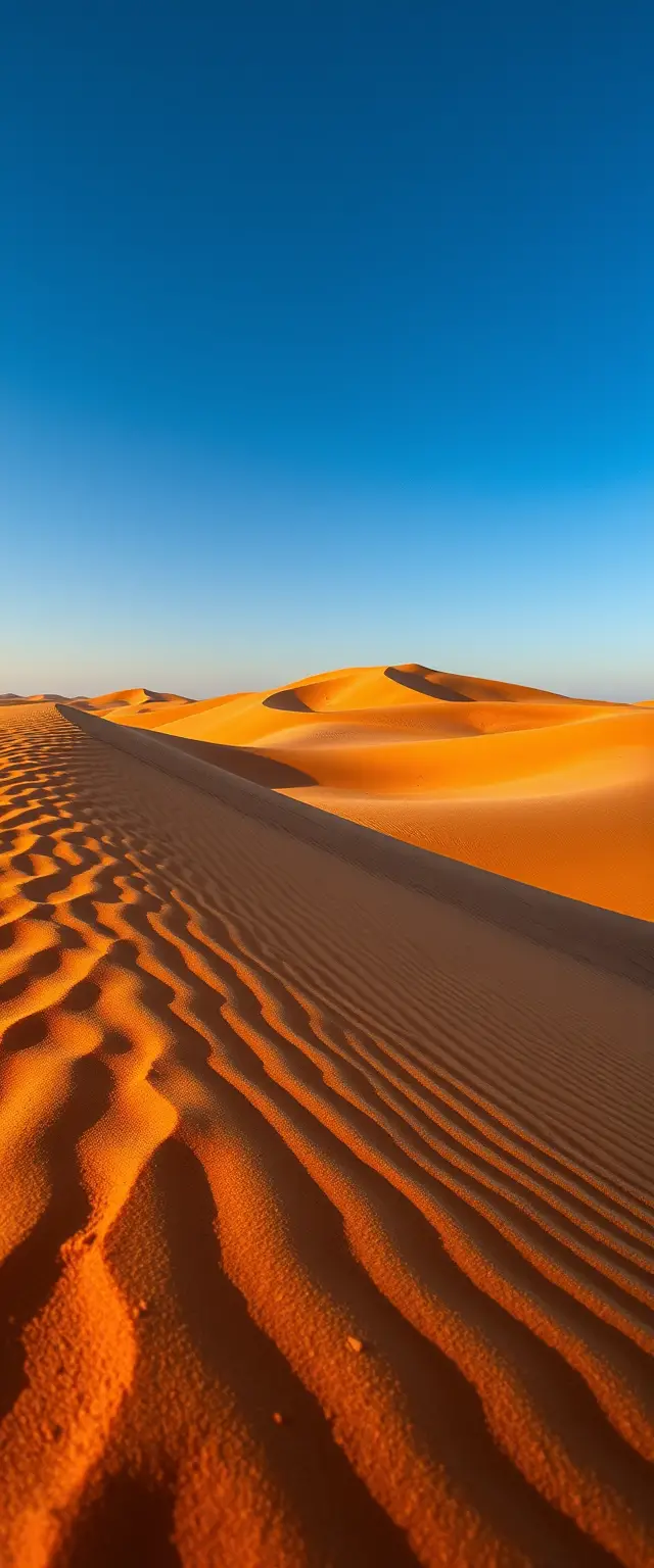 Sunrise dunes with flowing desert sand textures