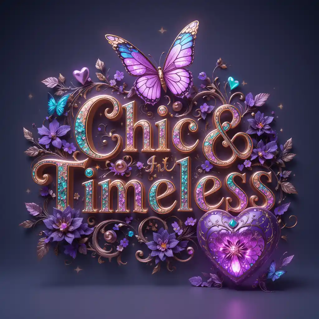 Glowing jeweled chic and timeless 3d decorative lettering