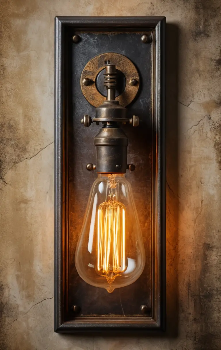 Vintage edison bulb wall sconce with warm industrial art