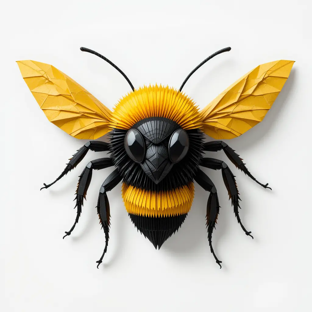 Origami bumblebee vector graphic on a clean white background