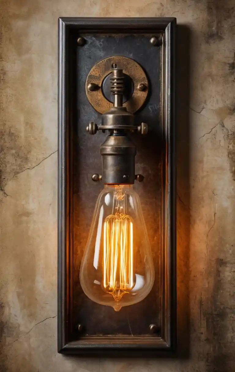 Applique murale vintage à ampoule Edison avec art industriel chaleureux
