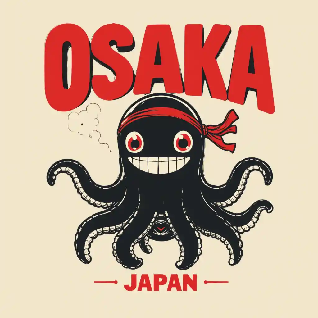 Playful Retro Octopus Kaiju T Shirt Design From Japan