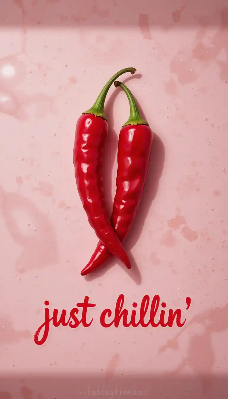 Red chili peppers and playful just chillin typography