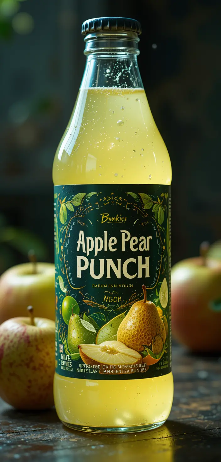 Apple pear punch drink in eco friendly bottle design