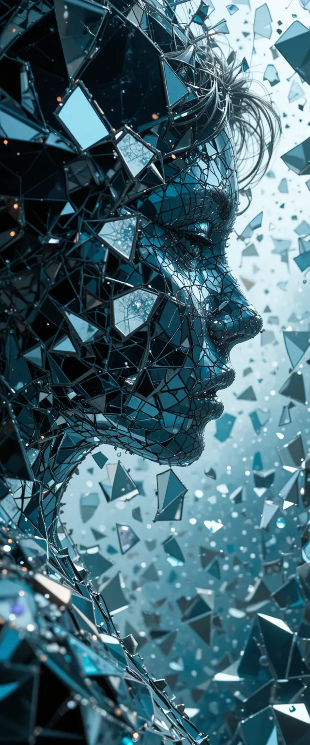 Shattered mirror reflections in endless kaleidoscope maze