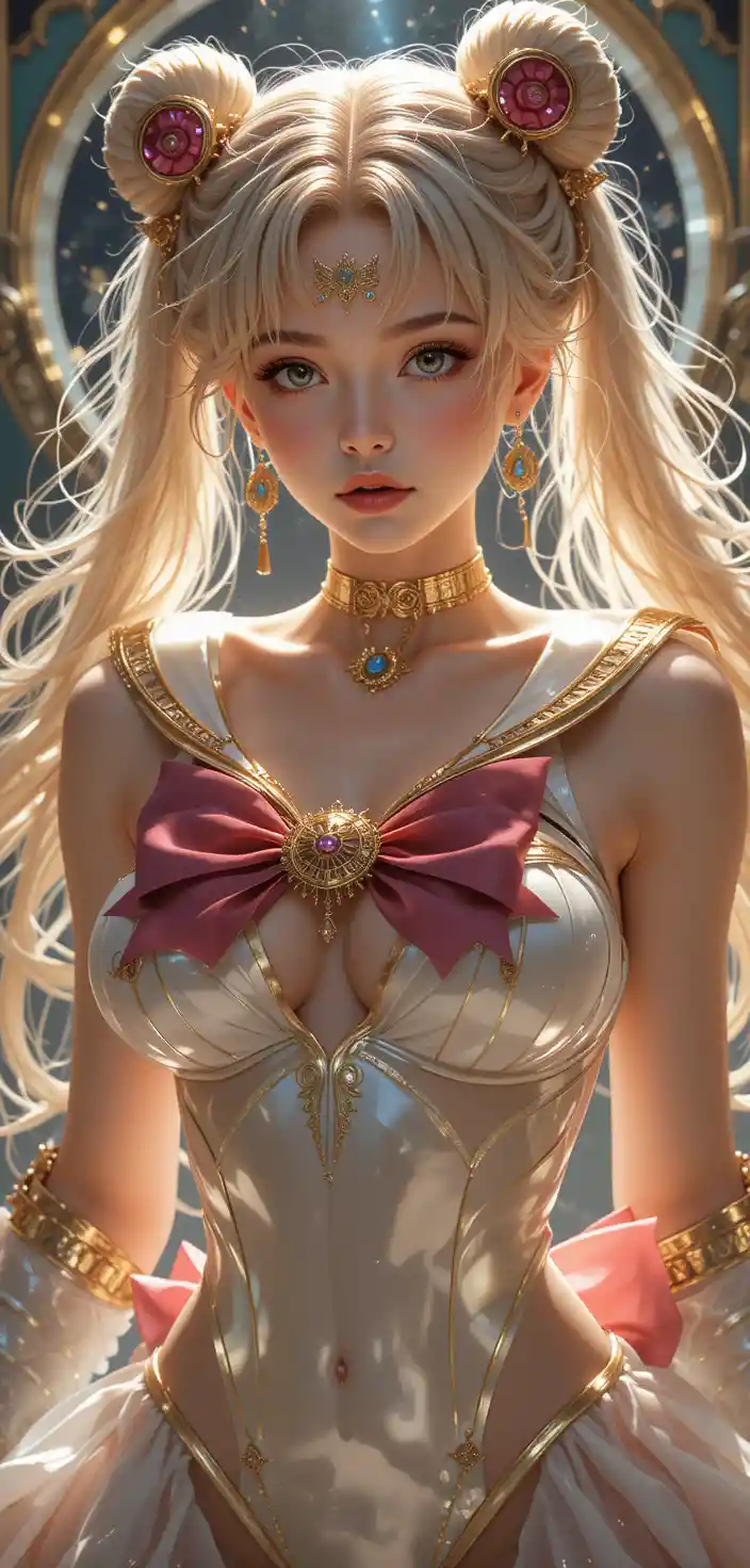 Sensual Anime Portrait Of Sailor Moon In Soft Light