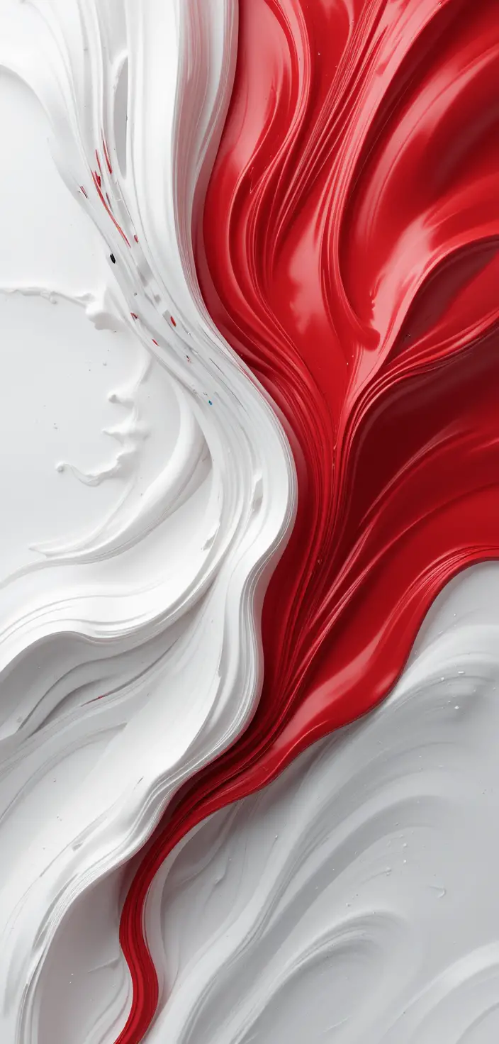 White and red abstract 3d composition with textured forms