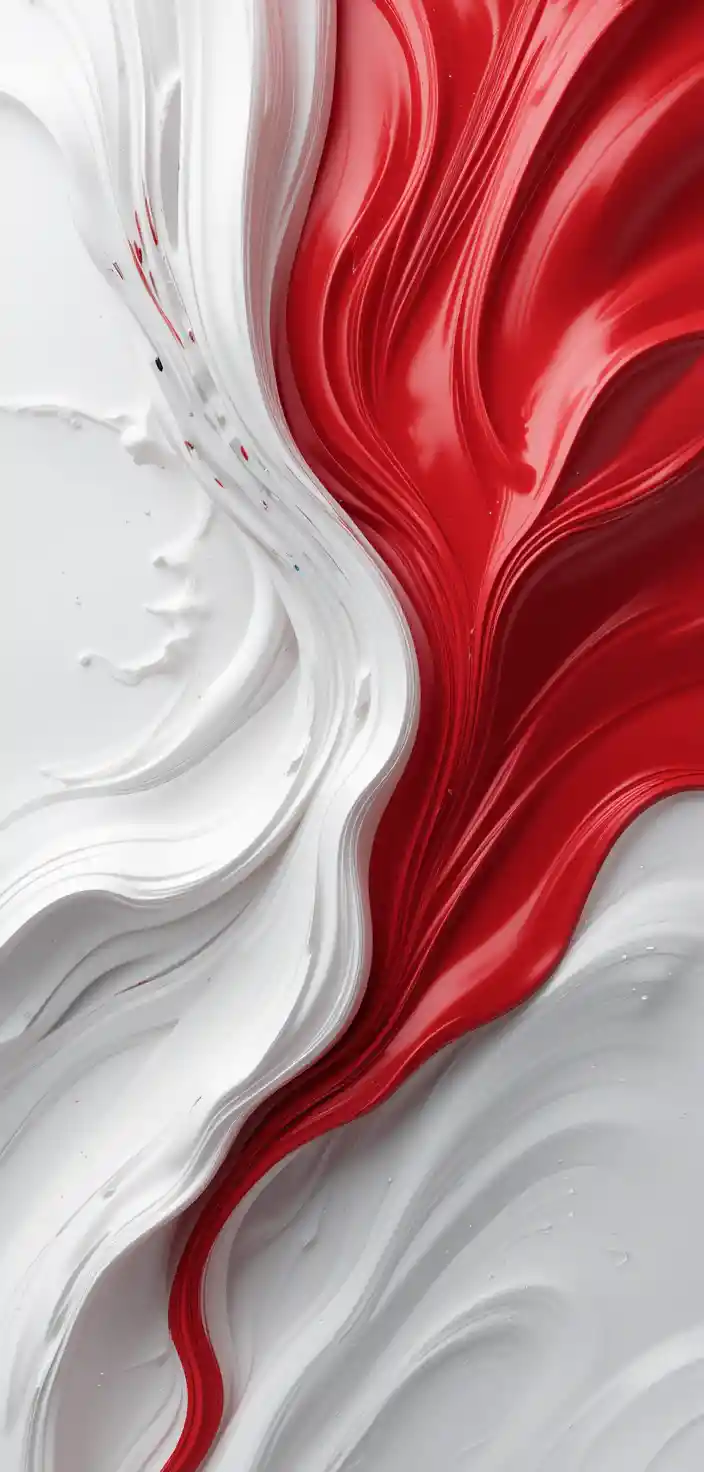 White and red abstract 3d composition with textured forms