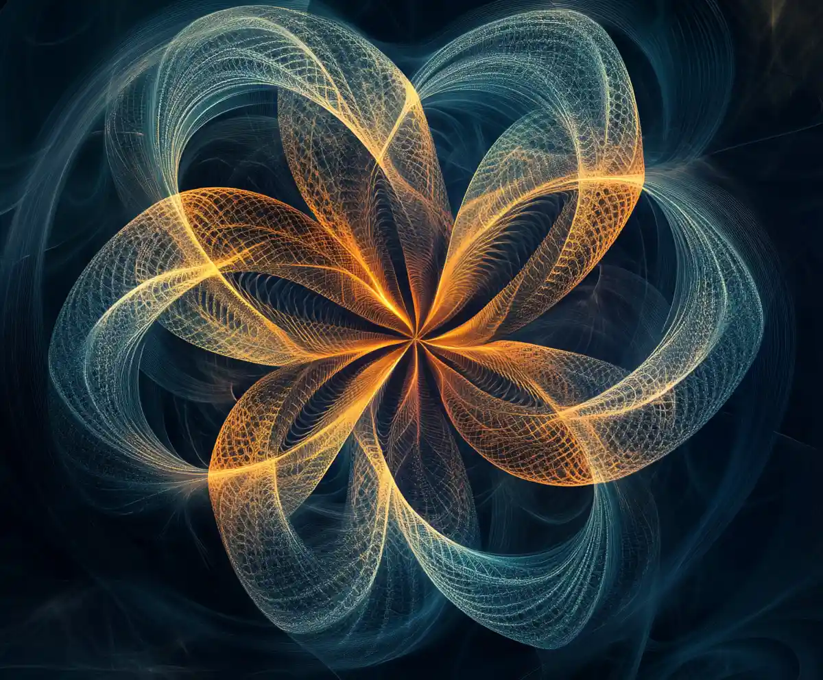 Abstrakte Blume aus miteinander verbundenen geometrischen Kreisen