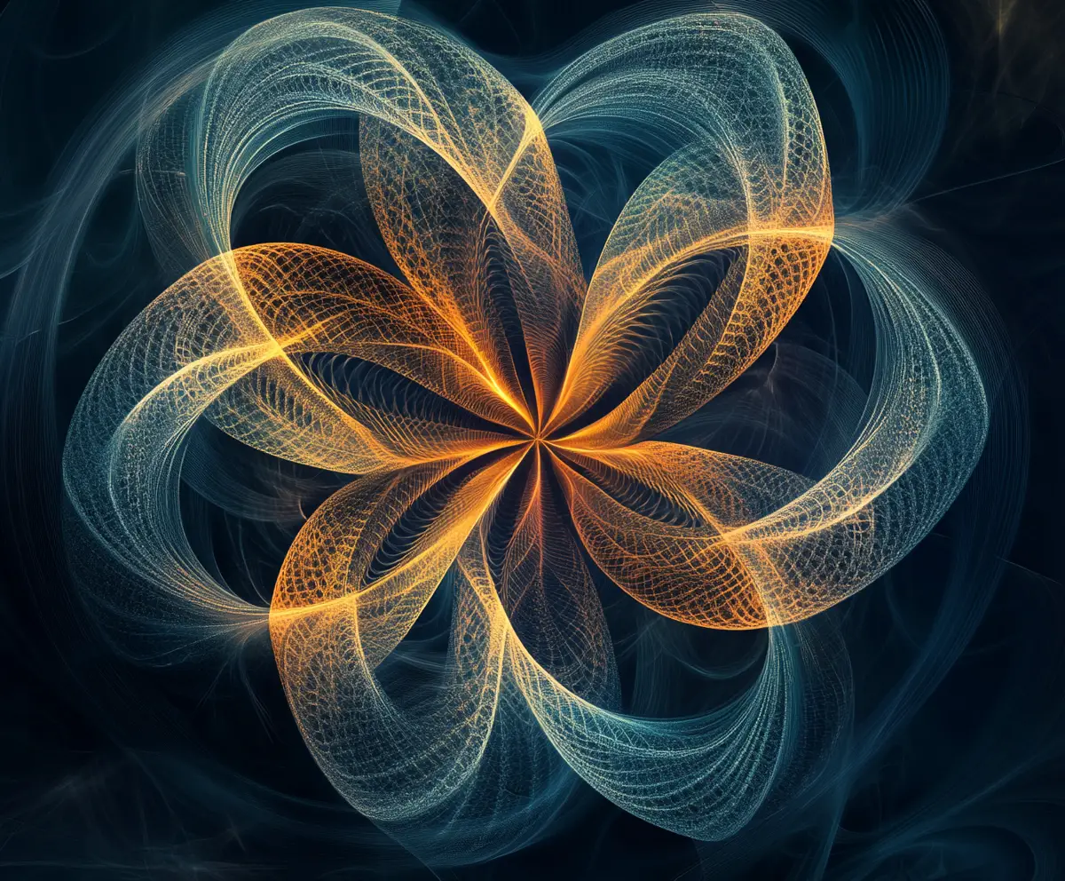 Abstrakte Blume aus miteinander verbundenen geometrischen Kreisen