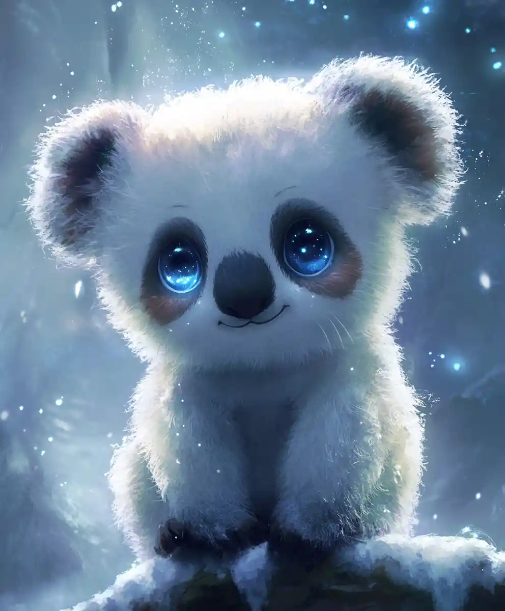 Ethereal Fantasy Creature With Panda And Koala Features