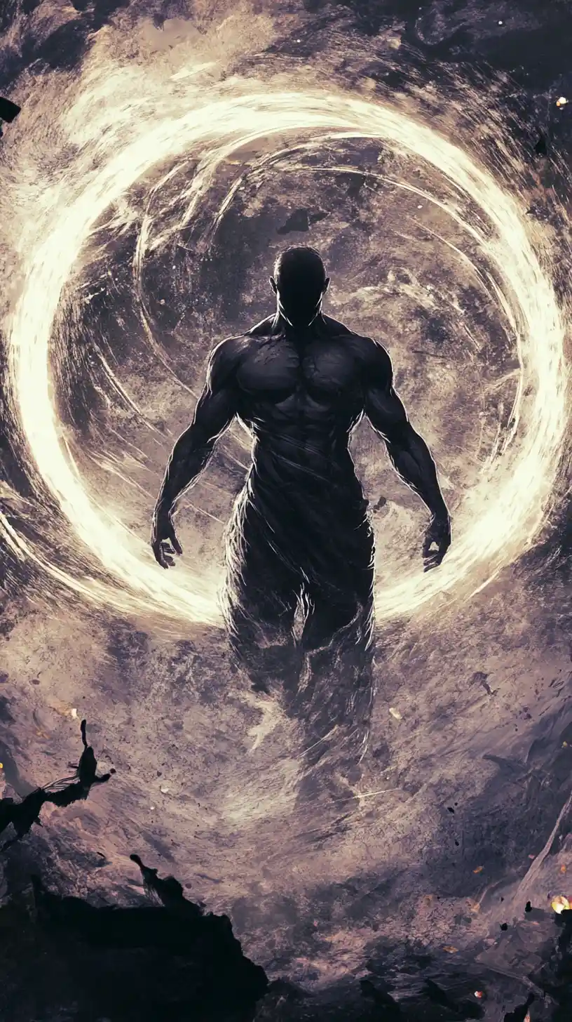 Transcending male body forming into a divine essence