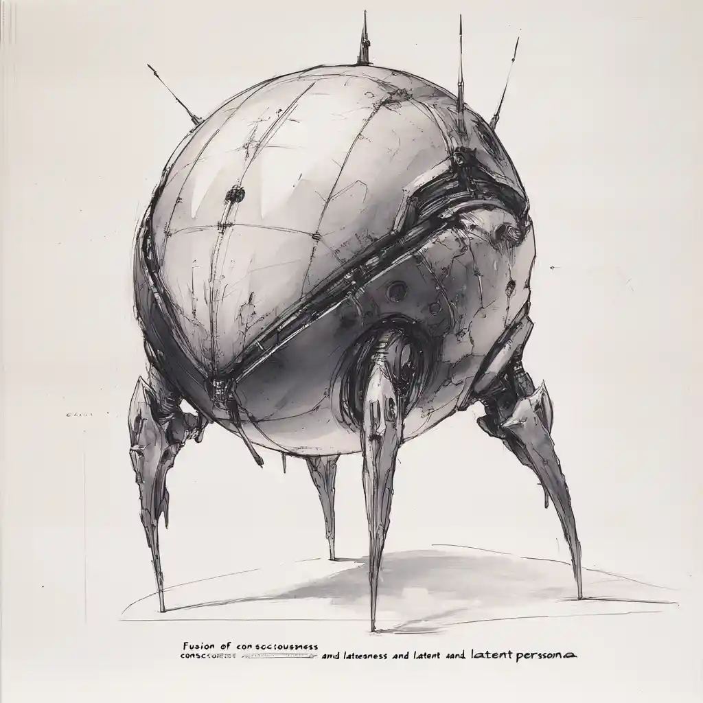 Croquis de concept art d’une sculpture sphérique abstraite