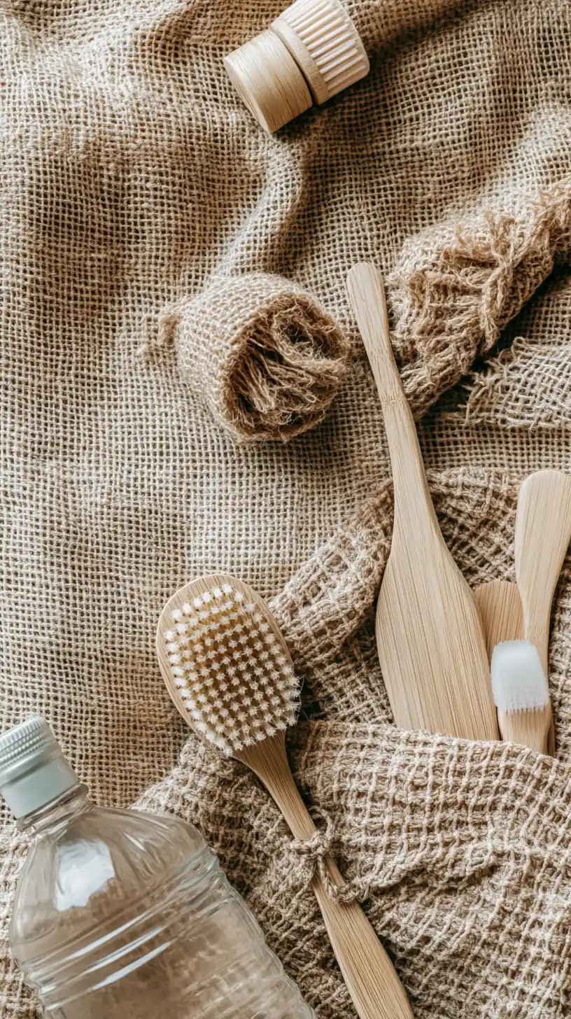Macro view of eco friendly reusable everyday essentials