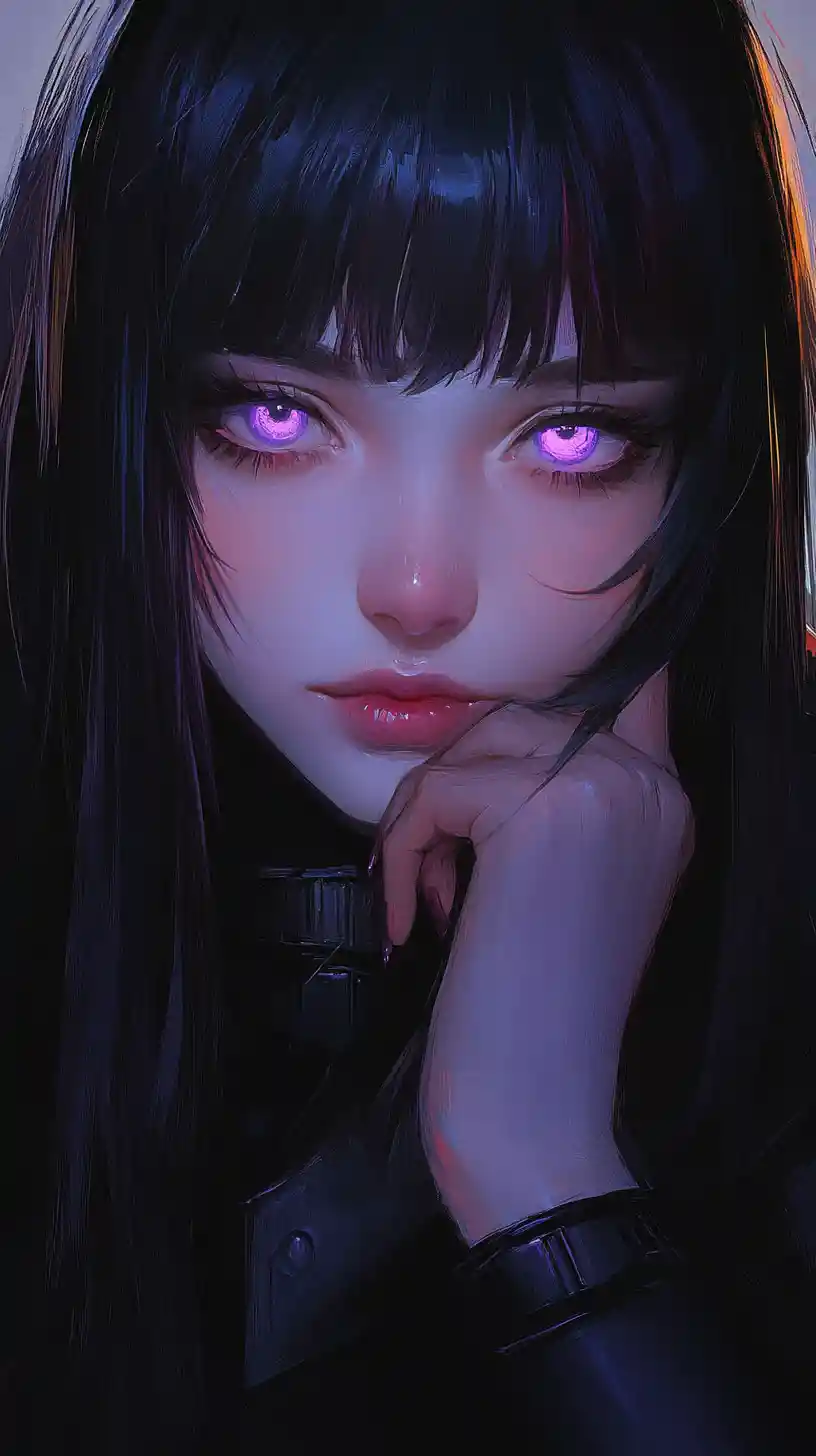 Anime girl portrait in soft oil painting style