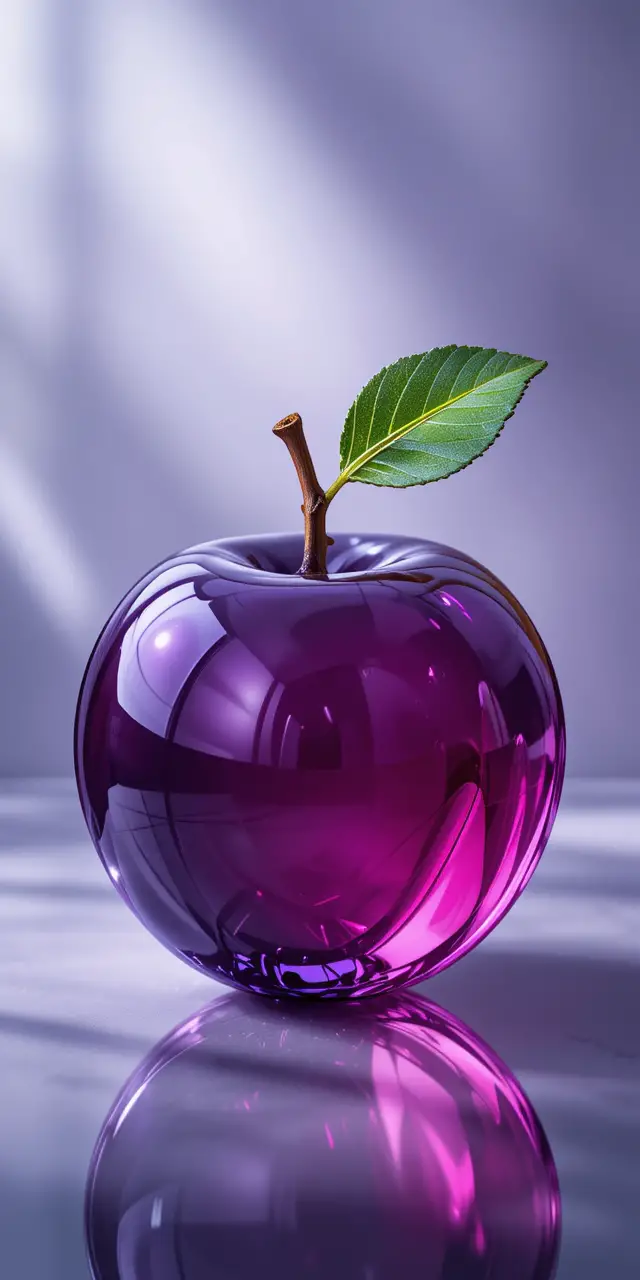 Glass plum fruit in elegant macro jelly artwork