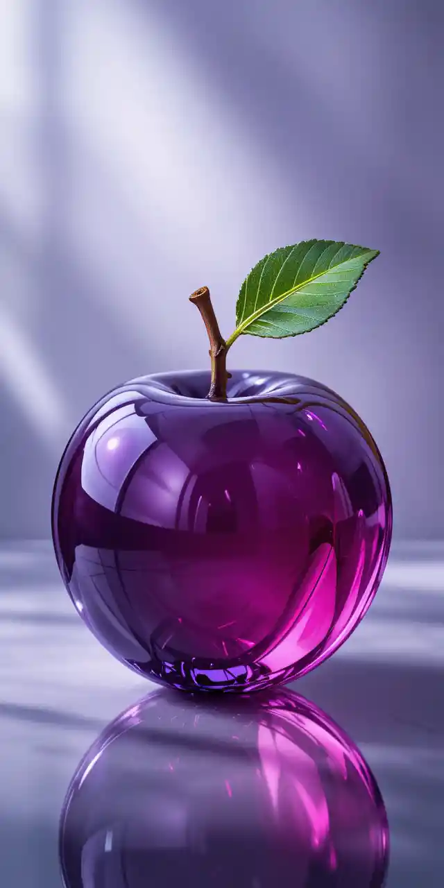 Prugna di vetro in elegante opera di gelatina macro
