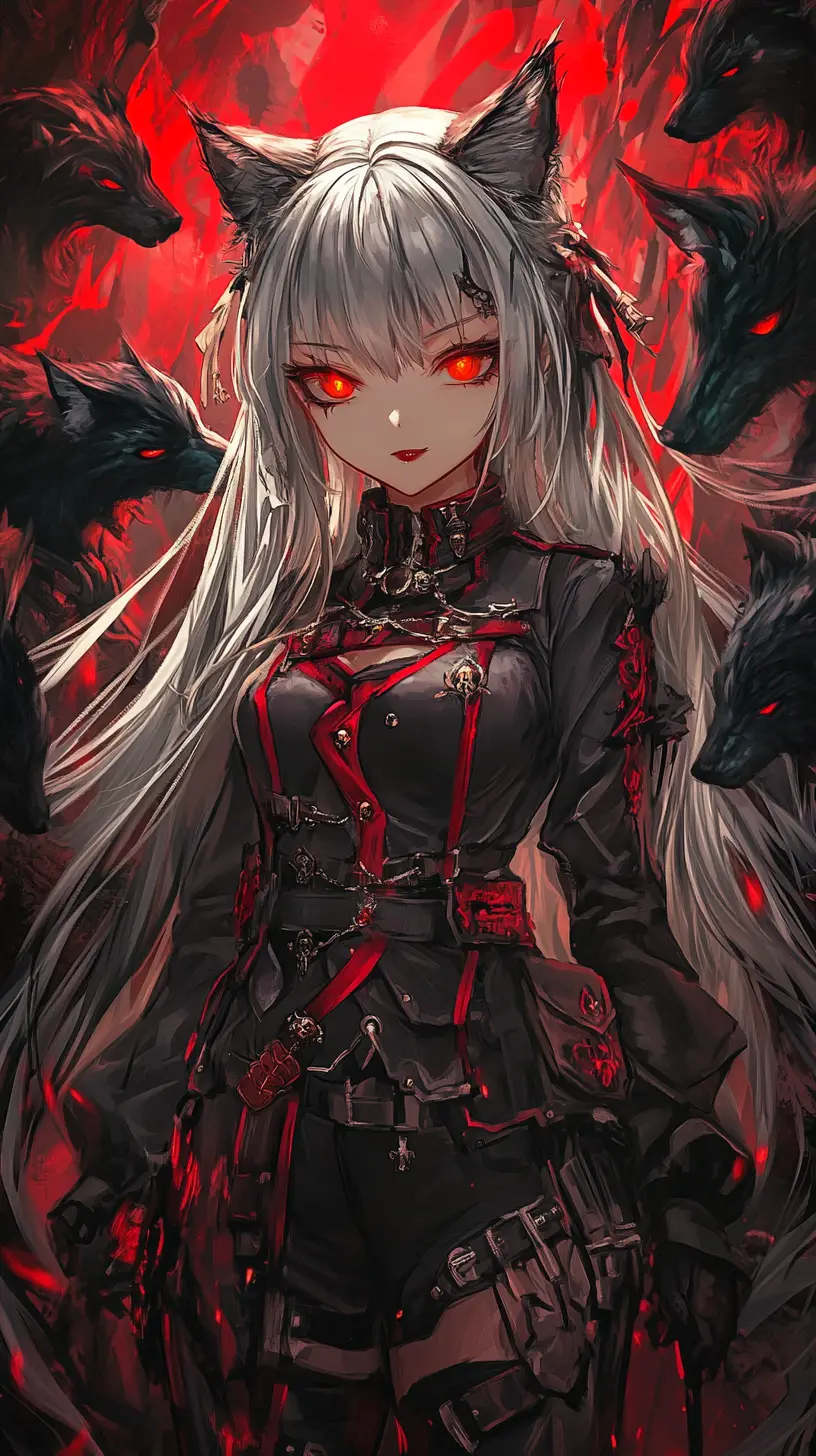 銀髮貓娘與暗影狼的動漫風格