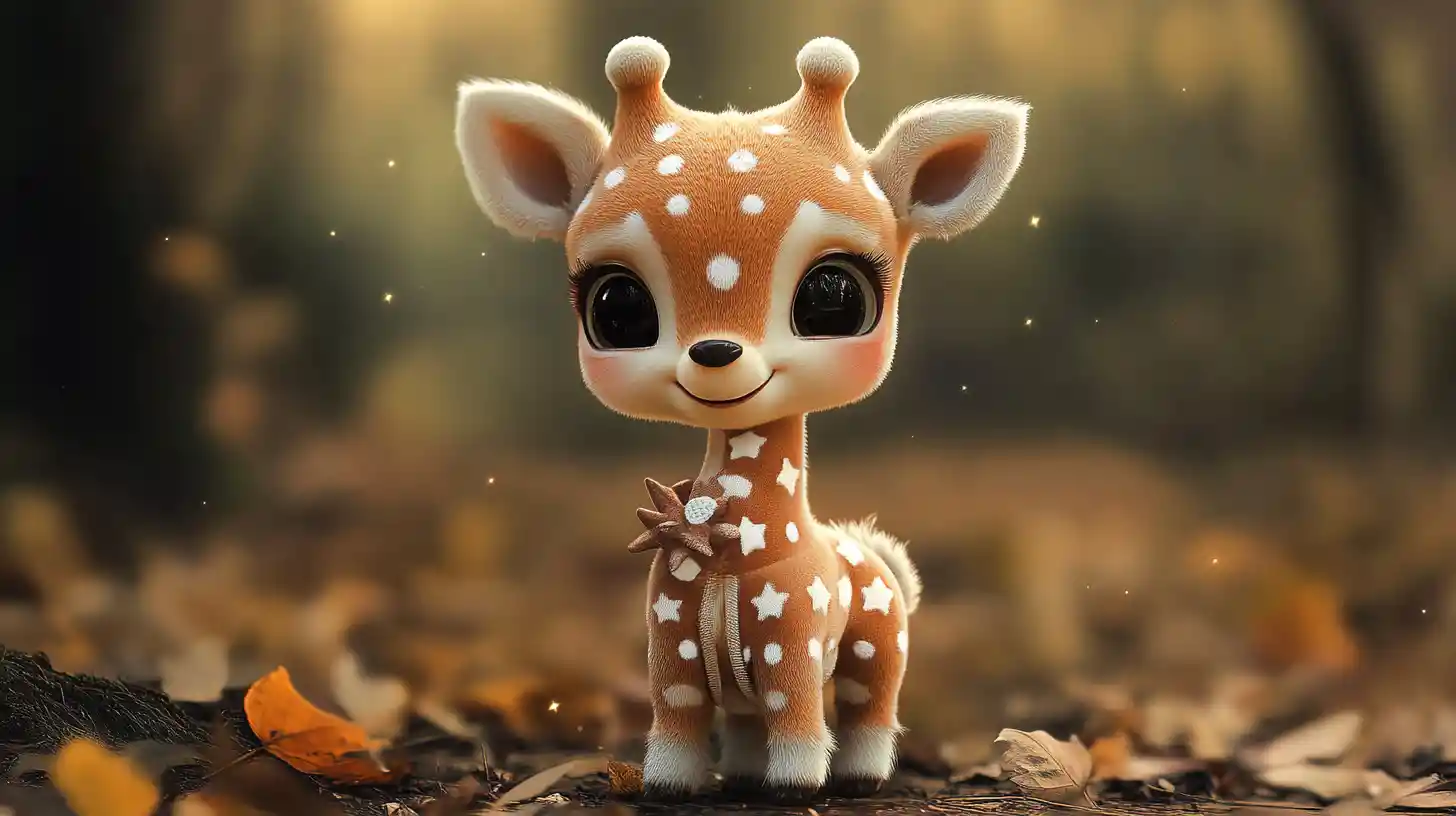 Adorable hybrid baby creature in starry outfit art