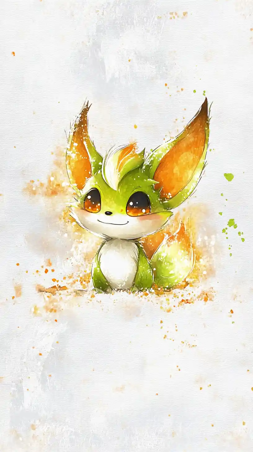 Whimsical Glowing Alien On A Serene White Background