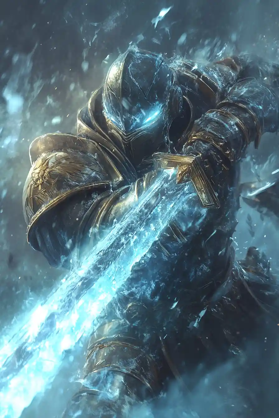 Chrono warrior slashing across a fractured battlefield