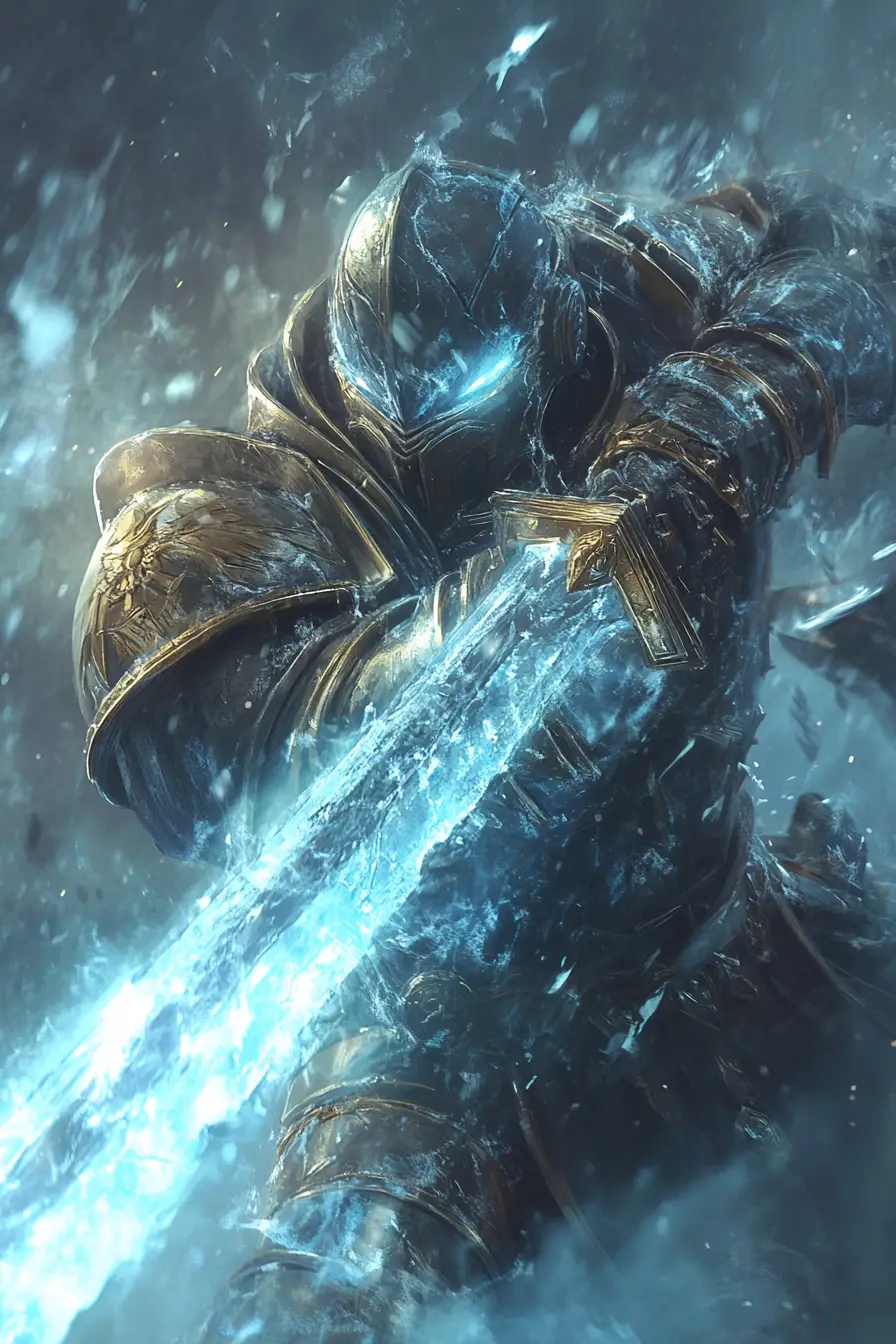 Chrono warrior slashing across a fractured battlefield
