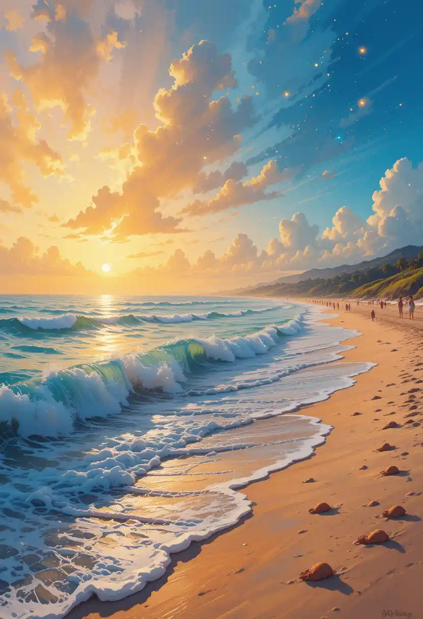 Joyful barefoot moments on a sunlit summer beach