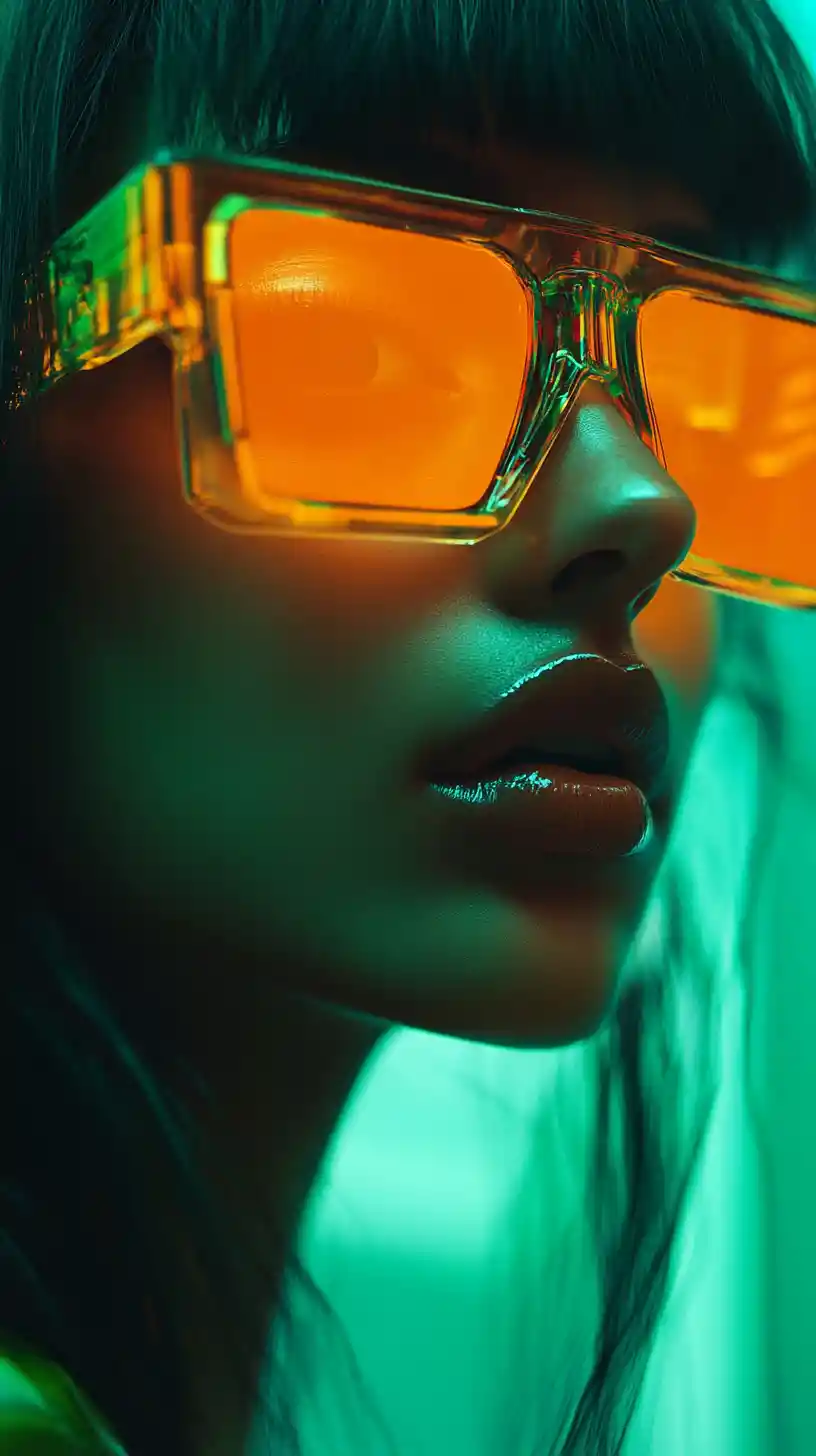 Punjabi girl in cyberpunk sunglasses fashion portrait