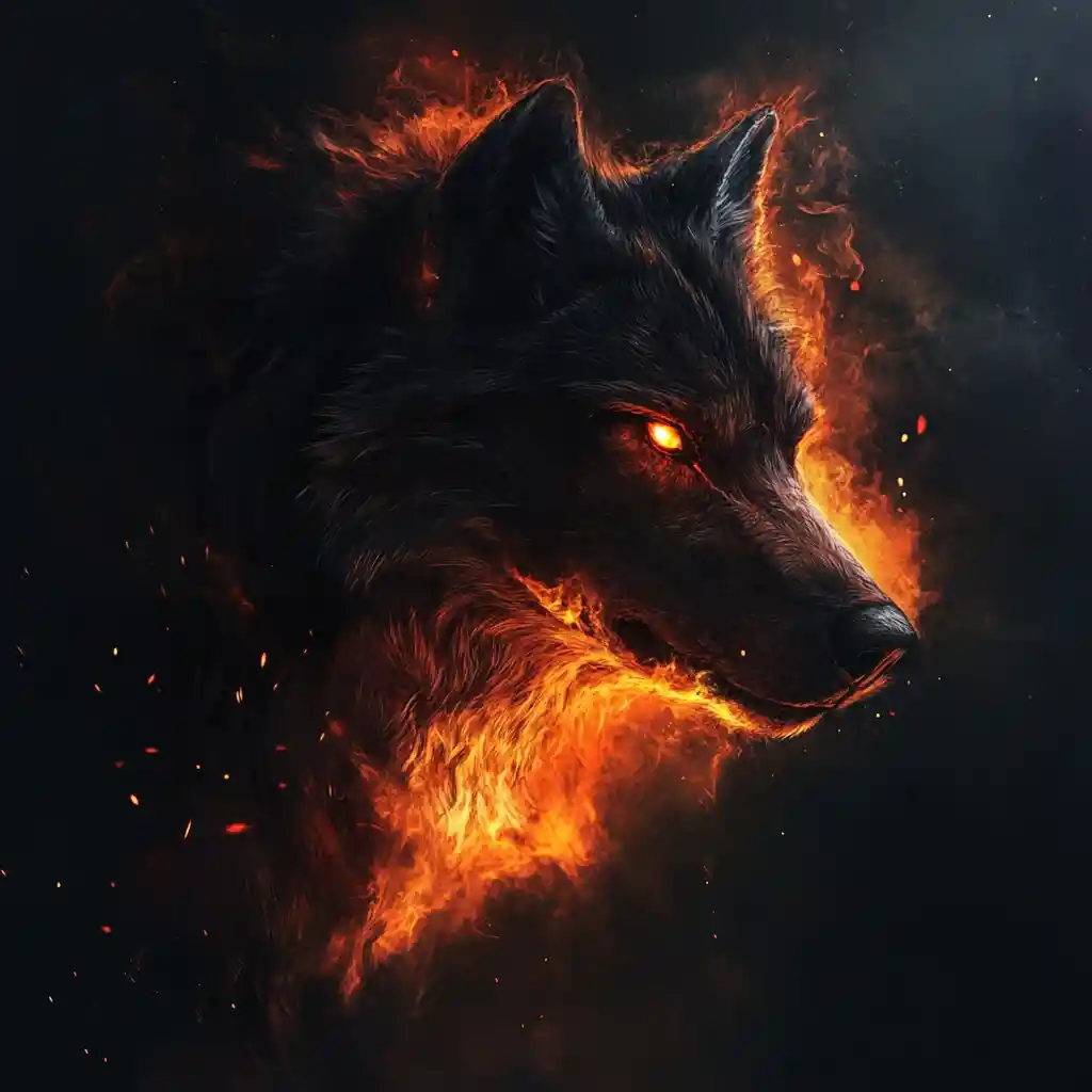 Trapped soul howling at the moon among wolves