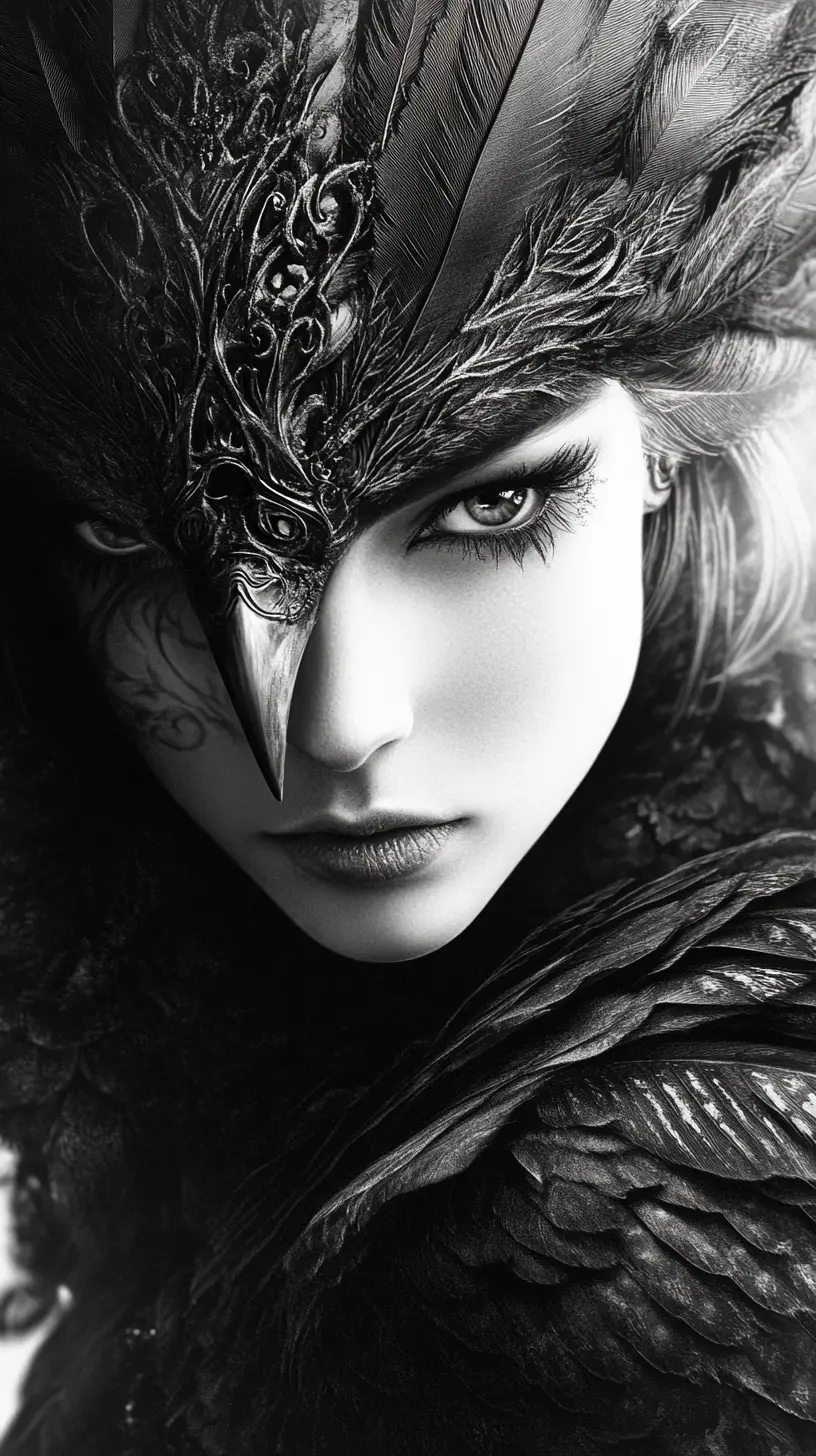 Mythical harpy goddess with majestic eagle plumage