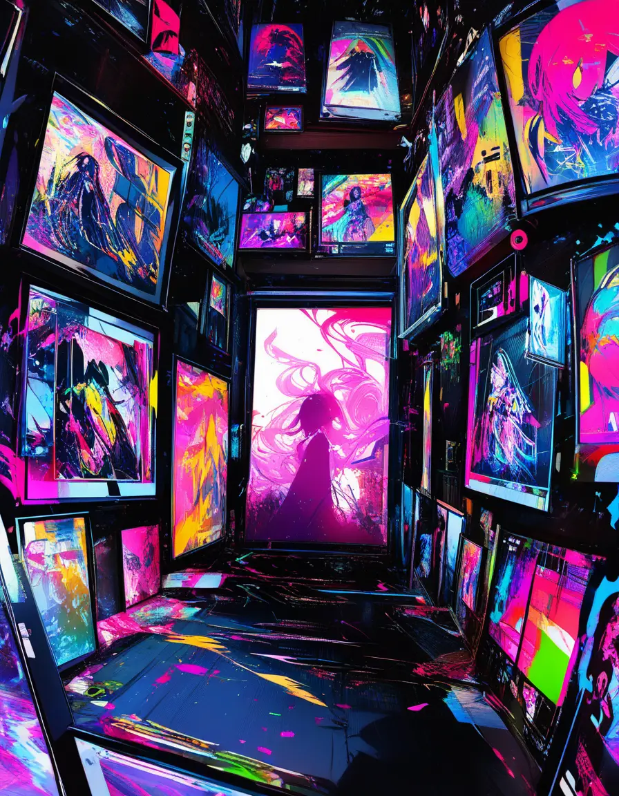 Lonely lion poster merged with jungle in dark alley